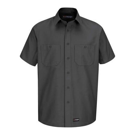 Vf Imagewear Wrangler Men's Canvas Short Sleeve Work Shirt Charcoal 4XL- WS20CHSS4XL